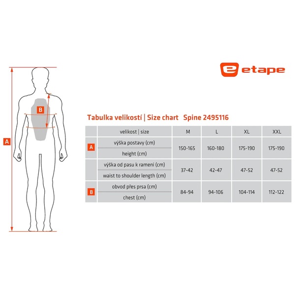 Páteřák/chránič páteře Etape Spine Černá/Žlutá Fluo 2495116 24/25