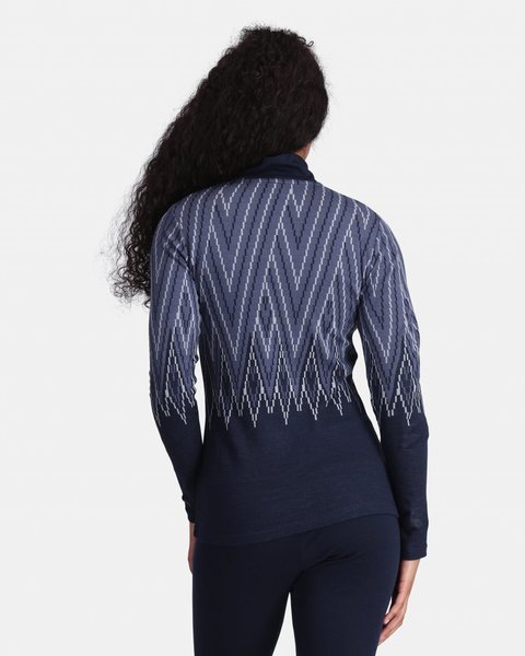 Dámské funkční triko se stojáčkem Kari Traa Juliane Merino Wool Halfzip 623337 Royal 24/25