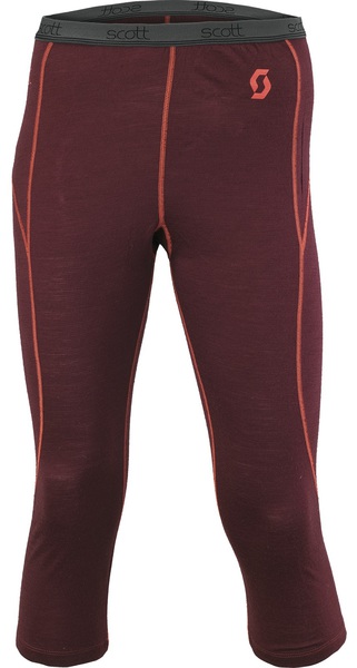 Dámské termo 3/4 kalhoty Merino Scott W´s Pant 7zr0 Merino Vlna Burgundy 220156