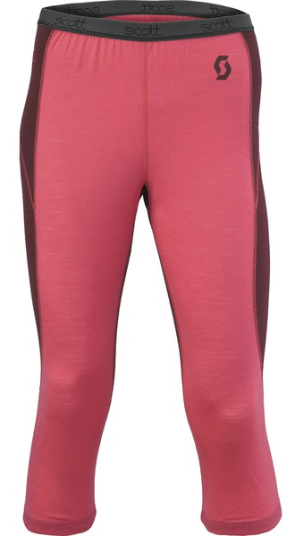 Dámské termo 3/4 kalhoty Merino Scott W´s Pant 7zr0 Merino Vlna Ger. Pink 220156